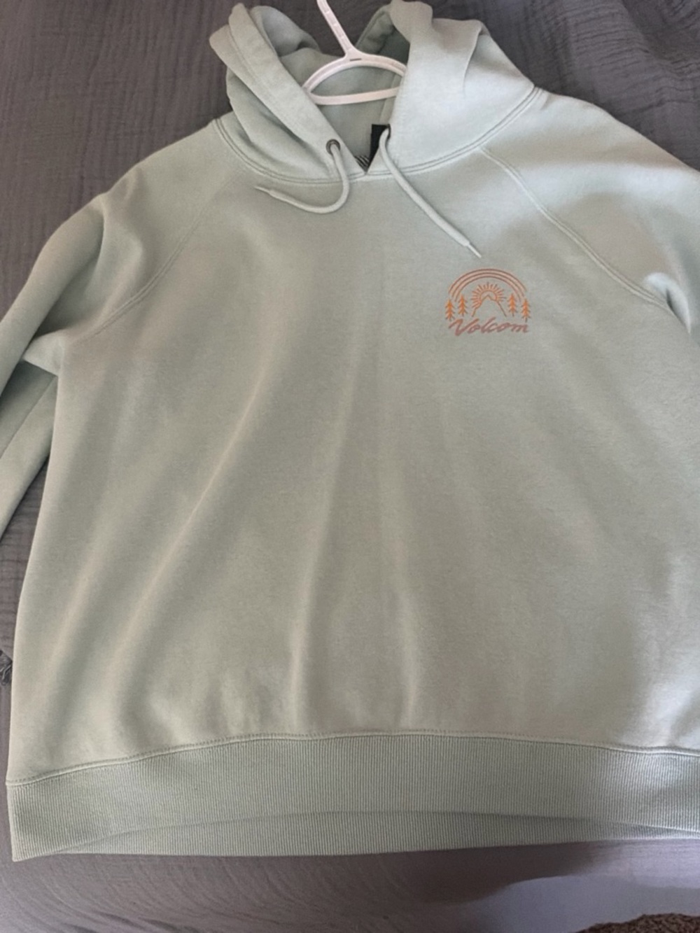 Volcom Men’s Mint Green Pullover Hoodie with Chest Logo